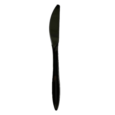 Boardwalk Mediumweight Polypropylene Cutlery, Knife, Black, 1000PK BWKKNIFEBLPP
